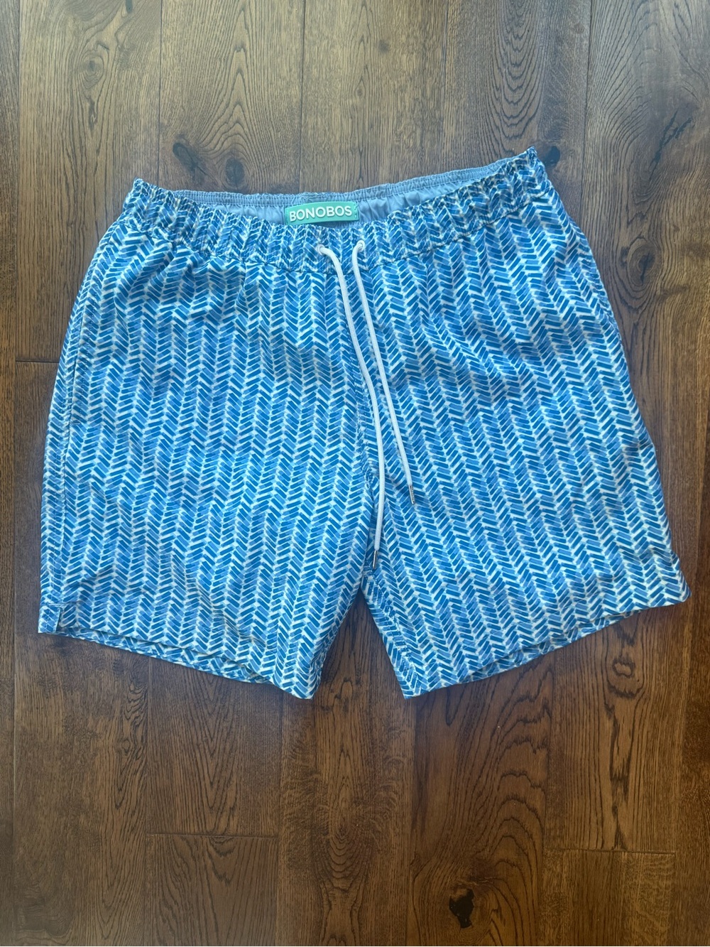 Bonobos Blue Chevron-Pattern Swim Trunks